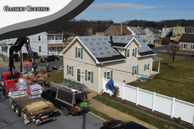 A GAF-certified asphalt roofing installation by Gassert Roofing on a Lebanon home
