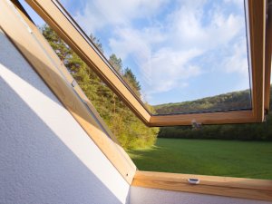 A beautifully designed skylight installed in a Palmyra home, filling the room with natural light.